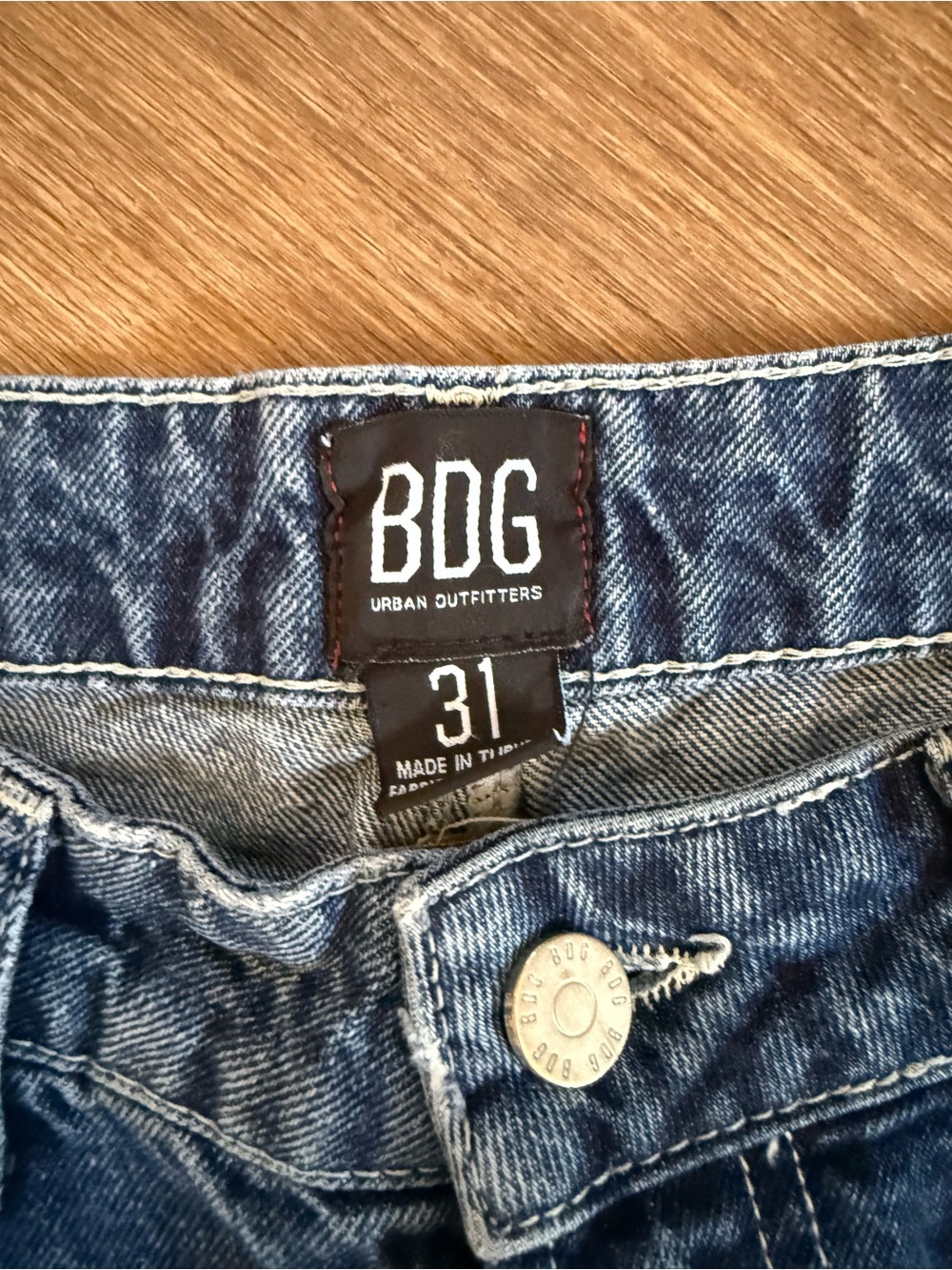 BDG Blue Denim Jeans with Contrast Stitch Design Size 31 - Picture 3 of 6